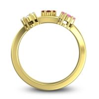 Simple Floral Pave Padmadi Ring