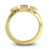 Simple Floral Pave Padmadi Ring