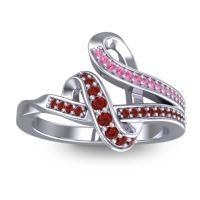 Garnet Fashion Ring In 14k White Gold With Pink Tourmaline – Jatila Simple Ring