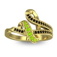 Peridot Fashion Ring In 14k Yellow Gold With Black Onyx – Jatila Simple Ring
