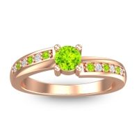 Peridot Fashion Ring In 18K Rose Gold With Diamond – Sura Dainty Ring