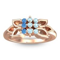 Aquamarine Fashion Ring In 18K Rose Gold With Swiss Blue Topaz – Prasuat Simple Ring