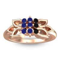 Blue Sapphire Fashion Ring In 18K Rose Gold With Black Onyx – Prasuat Simple Ring