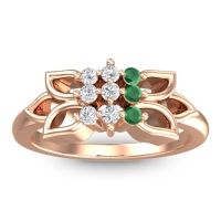 Lab Diamond Fashion Ring In 18K Rose Gold With Emerald – Prasuat Simple Ring