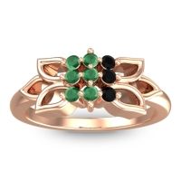 Emerald Fashion Ring In 18K Rose Gold With Black Onyx – Prasuat Simple Ring