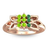 Peridot Fashion Ring In 18K Rose Gold With Emerald – Prasuat Simple Ring
