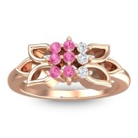 Pink Tourmaline Fashion Ring In 18K Rose Gold With Lab Diamond – Prasuat Simple Ring