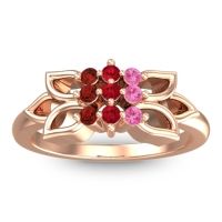 Ruby Fashion Ring In 18K Rose Gold With Pink Tourmaline And Garnet – Prasuat Simple Ring