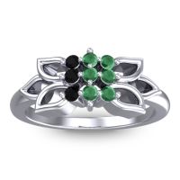 Emerald Fashion Ring In Platinum With Black Onyx – Prasuat Simple Ring