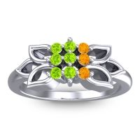 Peridot Fashion Ring In Platinum With Citrine – Prasuat Simple Ring