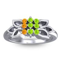 Peridot Fashion Ring In Platinum With Citrine – Prasuat Simple Ring
