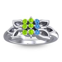 Peridot Fashion Ring In Platinum With Swiss Blue Topaz – Prasuat Simple Ring