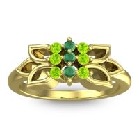 Emerald Fashion Ring In 18k Yellow Gold With Peridot – Prasuat Simple Ring