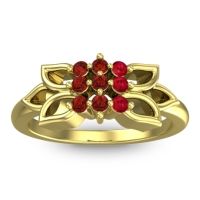 Garnet Fashion Ring In 18k Yellow Gold With Ruby – Prasuat Simple Ring