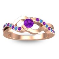 Amethyst Fashion Ring In 18K Rose Gold With Swiss Blue Topaz – Vistap Simple Ring
