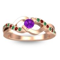 Amethyst Fashion Ring In 14K Rose Gold With Emerald And Garnet – Vistap Simple Ring