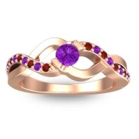 Amethyst Fashion Ring In 18K Rose Gold With Garnet – Vistap Simple Ring