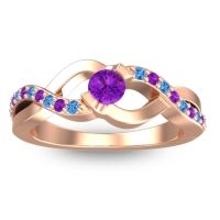 Amethyst Fashion Ring In 18K Rose Gold With Swiss Blue Topaz – Vistap Simple Ring