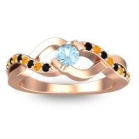 Aquamarine Fashion Ring In 18K Rose Gold With Black Onyx And Citrine – Vistap Simple Ring