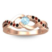 Aquamarine Fashion Ring In 18K Rose Gold With Black Onyx And Garnet – Vistap Simple Ring