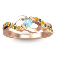 Aquamarine Fashion Ring In 14K Rose Gold With Citrine And Emerald – Vistap Simple Ring