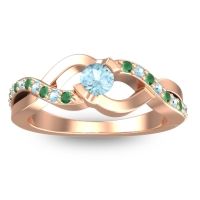 Aquamarine Fashion Ring In 14K Rose Gold With Emerald – Vistap Simple Ring