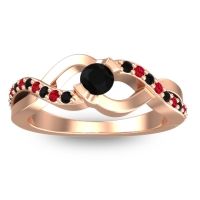 Black Onyx Fashion Ring In 18K Rose Gold With Ruby – Vistap Simple Ring