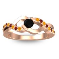 Black Onyx Fashion Ring In 18K Rose Gold With Citrine And Garnet – Vistap Simple Ring