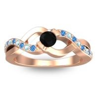 Black Onyx Fashion Ring In 18K Rose Gold With Swiss Blue Topaz And Aquamarine – Vistap Simple Ring