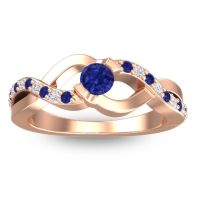 Blue Sapphire Fashion Ring In 14K Rose Gold With Lab Diamond – Vistap Simple Ring