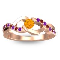 Citrine Fashion Ring In 18K Rose Gold With Amethyst And Garnet – Vistap Simple Ring