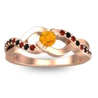 Citrine Fashion Ring In 18K Rose Gold With Garnet And Black Onyx – Vistap Simple Ring