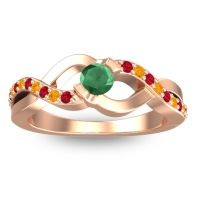 Emerald Fashion Ring In 14K Rose Gold With Ruby And Citrine – Vistap Simple Ring