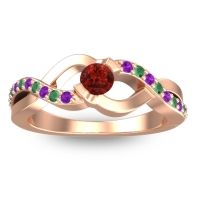 Garnet Fashion Ring In 14K Rose Gold With Amethyst And Emerald – Vistap Simple Ring