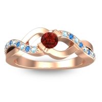 Garnet Fashion Ring In 18K Rose Gold With Aquamarine And Swiss Blue Topaz – Vistap Simple Ring