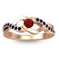 Garnet Fashion Ring In 18K Rose Gold With Black Onyx And Blue Sapphire – Vistap Simple Ring