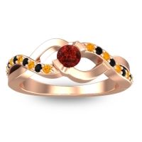 Garnet Fashion Ring In 18K Rose Gold With Citrine And Black Onyx – Vistap Simple Ring