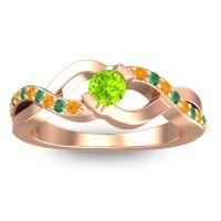 Peridot Fashion Ring In 14K Rose Gold With Citrine And Emerald – Vistap Simple Ring