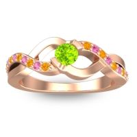 Peridot Fashion Ring In 18K Rose Gold With Citrine And Pink Tourmaline – Vistap Simple Ring