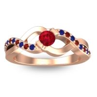 Ruby Fashion Ring In 14K Rose Gold With Blue Sapphire And Garnet – Vistap Simple Ring