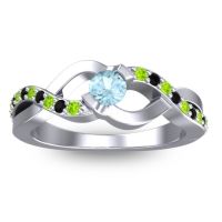 Aquamarine Fashion Ring In 18k White Gold With Peridot And Black Onyx – Vistap Simple Ring