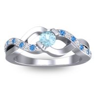 Aquamarine Fashion Ring In 14k White Gold With Swiss Blue Topaz And Diamond – Vistap Simple Ring