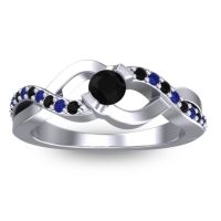 Black Onyx Fashion Ring In 18k White Gold With Blue Sapphire – Vistap Simple Ring