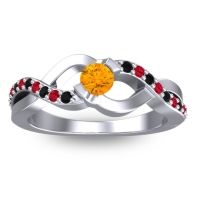 Citrine Fashion Ring In 18k White Gold With Black Onyx And Ruby – Vistap Simple Ring