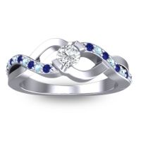 Lab Diamond Fashion Ring In 14k White Gold With Blue Sapphire And Aquamarine – Vistap Simple Ring