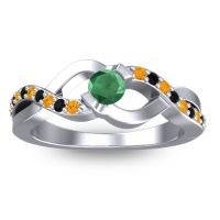 Emerald Fashion Ring In 14k White Gold With Citrine And Black Onyx – Vistap Simple Ring
