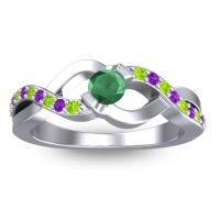 Emerald Fashion Ring In 14k White Gold With Peridot And Amethyst – Vistap Simple Ring