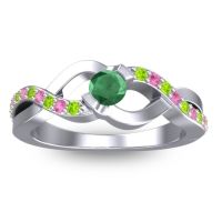 Emerald Fashion Ring In 14k White Gold With Peridot And Pink Tourmaline – Vistap Simple Ring