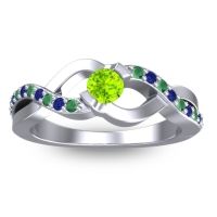 Peridot Fashion Ring In 14k White Gold With Emerald And Blue Sapphire – Vistap Simple Ring