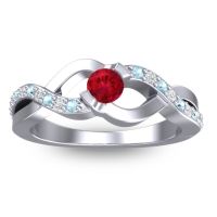 Ruby Fashion Ring In 14k White Gold With Aquamarine And Lab Diamond – Vistap Simple Ring